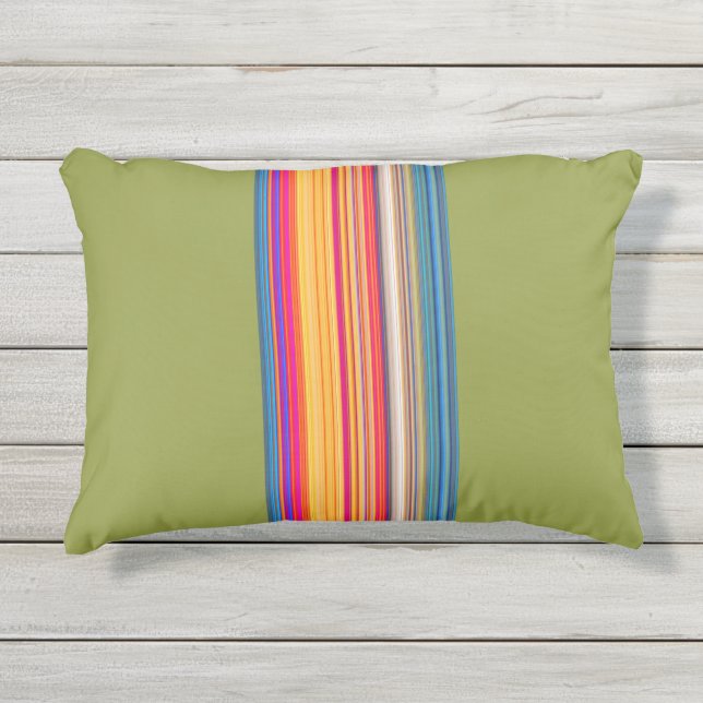 数々の色パタストライプのーン アウトドアクッション (正面)