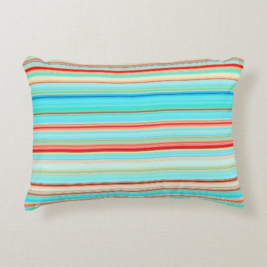 数々の色パタストライプのーン アクセントクッション (正面)