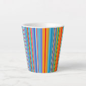 数々の色パタストライプのーン カフェラテマグ (正面)