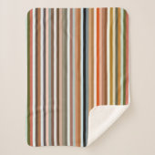 数々の色パタストライプのーン シェルパブランケット (正面)