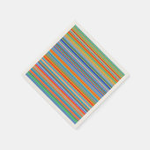 数々の色パタストライプのーン スタンダードカクテルナプキン (角)
