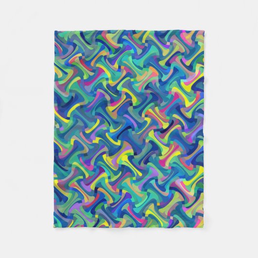 数々の色パターン フリースブランケット (正面)