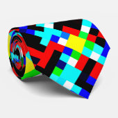 数々の色ピクセルパターン ネクタイ (ロール)