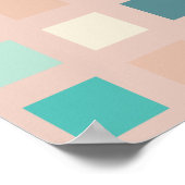 数々の色ミュートされた正方形パターン ポスター (角)