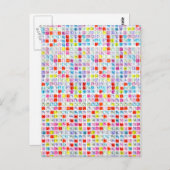 数々の色モザイクのラインスタイル ポストカード (正面/裏面)