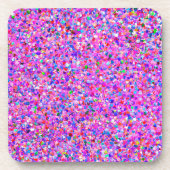 数々の色モザイクモダングリットグリッター#2 コースター (正面)