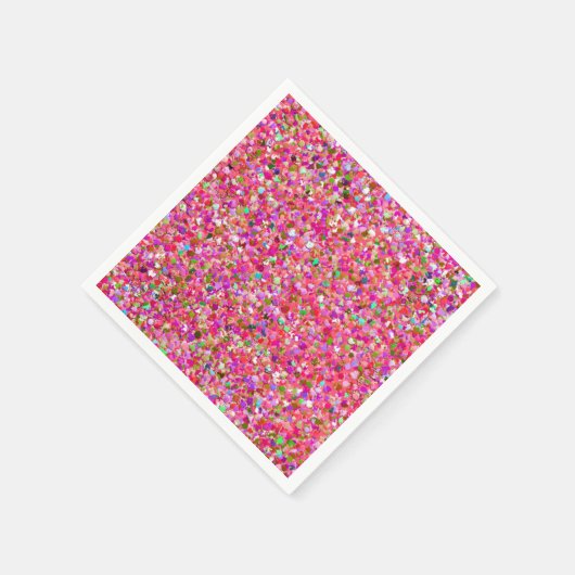 数々の色モザイクモダングリットグリッター#4 スタンダードカクテルナプキン (角)