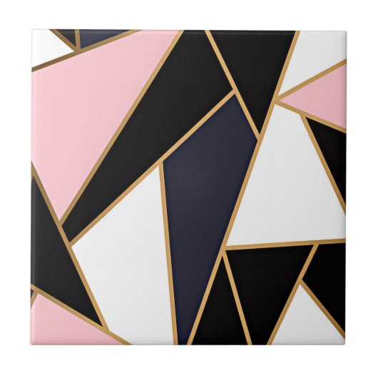 数々の色モザイク模様プリントタイル タイル (正面)