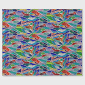 数々の色モザイク ラッピングペーパー (フラット)