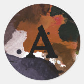 数々の色モノグラパーソナライズされたム封筒用シール ラウンドシール (正面)