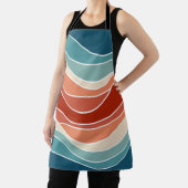 数々の色レトロスタイル波 エプロン (インサイチュ)