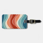 数々の色レトロスタイル波 ラゲッジタグ (正面横)