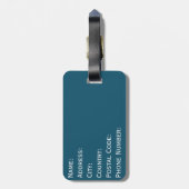 数々の色レトロスタイル波 ラゲッジタグ (裏面縦)