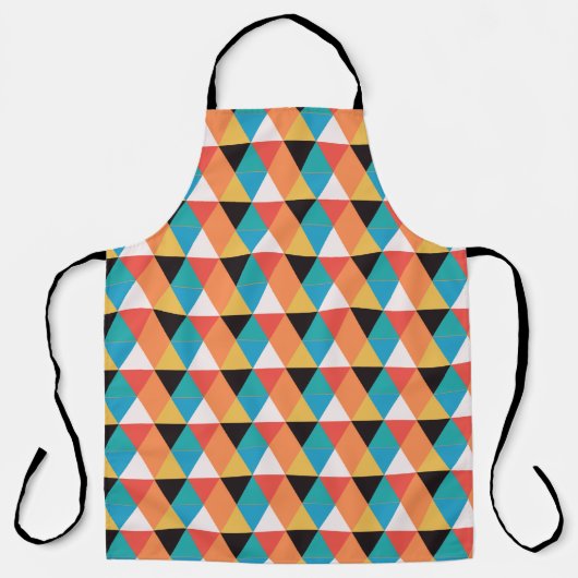 数々の色三角形パターン エプロン (正面)