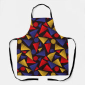 数々の色三角形パターン エプロン (正面)