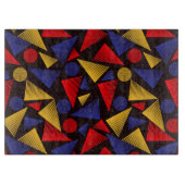 数々の色三角形パターン カッティングボード (正面)