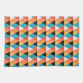 数々の色三角形パターン キッチンタオル (横)