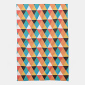 数々の色三角形パターン キッチンタオル (縦)