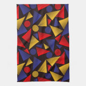 数々の色三角形パターン キッチンタオル (縦)