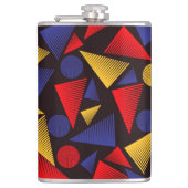 数々の色三角形パターン フラスク (正面)