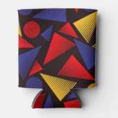 数々の色三角形パターン 缶クーラー (正面)