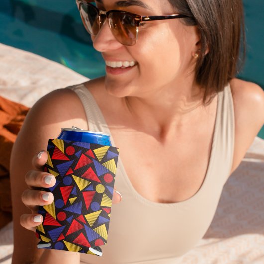 数々の色三角形パターン 缶クーラー