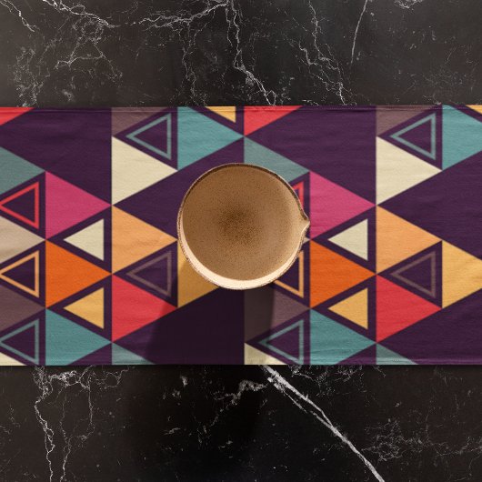 数々の色三角形状切削板 ロングテーブルランナー