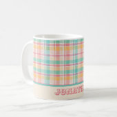 数々の色市松模様に計パーソナライズされた コーヒーマグカップ (正面左)