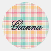 数々の色市松模様に計パーソナライズされた ラウンドシール (正面)