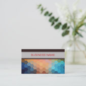 数々の色幾何六角パターン |淡い茶色 名刺 (スタンド正面)