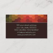 数々の色幾何六角パターン |淡い茶色 名刺 (裏面)