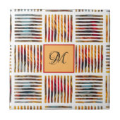 数々の色幾何学抽象芸術モノグラストライプム タイル (正面)