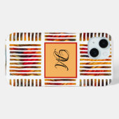 数々の色幾何学抽象芸術モノグラストライプム Case-Mate iPhoneケース (裏面 (横))