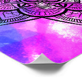 数々の色幾何学模様フローラマンダラプリント ポスター (角)