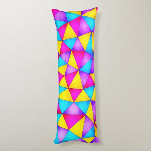 数々の色幾何形状抱き枕 ボディピロー (裏面 (縦))