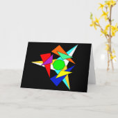 数々の色幾何星爆発 カード (黄色い花)