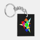 数々の色幾何星爆発 キーホルダー (正面左)