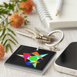 数々の色幾何星爆発 キーホルダー