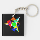 数々の色幾何星爆発 キーホルダー (裏面)