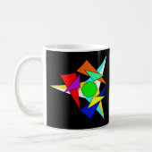 数々の色幾何星爆発 コーヒーマグカップ (左)