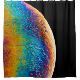 数々の色惑星絵画液 シャワーカーテン