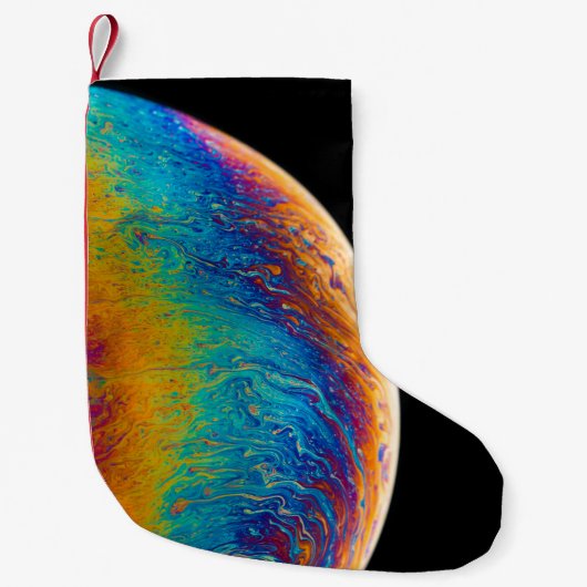 数々の色惑星絵画液 スモールクリスマスストッキング (正面)