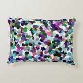 数々の色抽象芸術結晶パターン アクセントクッション (裏面)