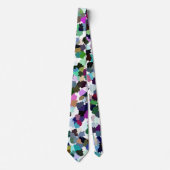 数々の色抽象芸術結晶パターン ネクタイ (正面)
