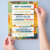 数々の色抽象芸術絵を描美術先生 チラシ (手)