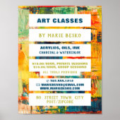 数々の色抽象芸術絵を描美術先生 ポスター (正面)