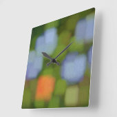数々の色抽象芸術絵画 スクエア壁時計 (傾斜)