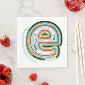 数々の色文字E抽象芸術モダンタイポグラフィ スタンダードランチョンナプキン (インサイチュ)