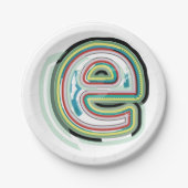 数々の色文字E抽象芸術モダンタイポグラフィ ペーパープレート (正面)