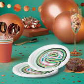 数々の色文字E抽象芸術モダンタイポグラフィ ペーパープレート